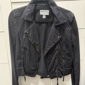 Anthropologie cotton moto Jacket